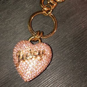 Juicy Couture Rose Pave Heart Key Chain